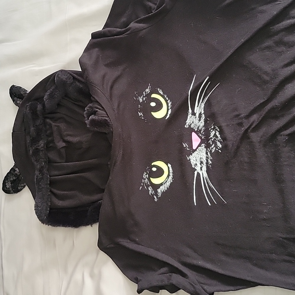 Cat shirt with cat ear hood- 3X